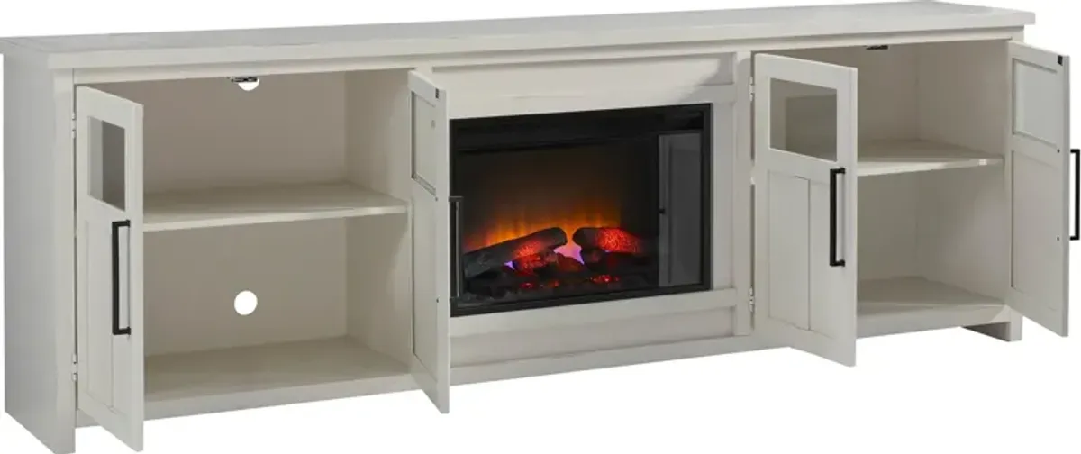 98 Inch Fireplace with 4 Doors