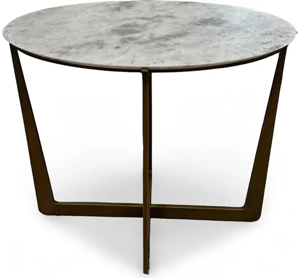 IRON SIDE TABLE WITH MARBLE TOP