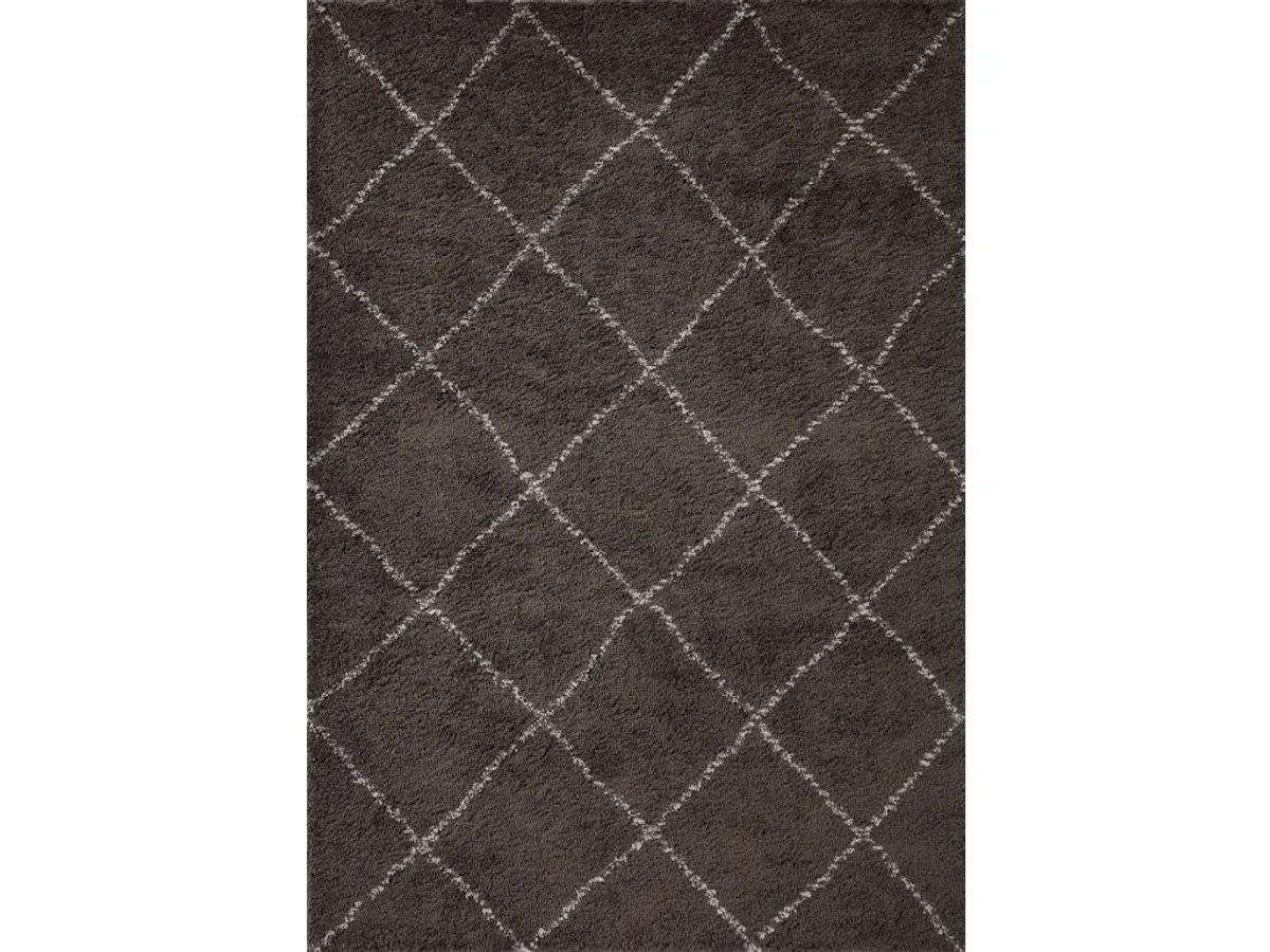 BLISS SHAG BLS-04 BARK/GREY 3'11 X 6' RUNNER RUG