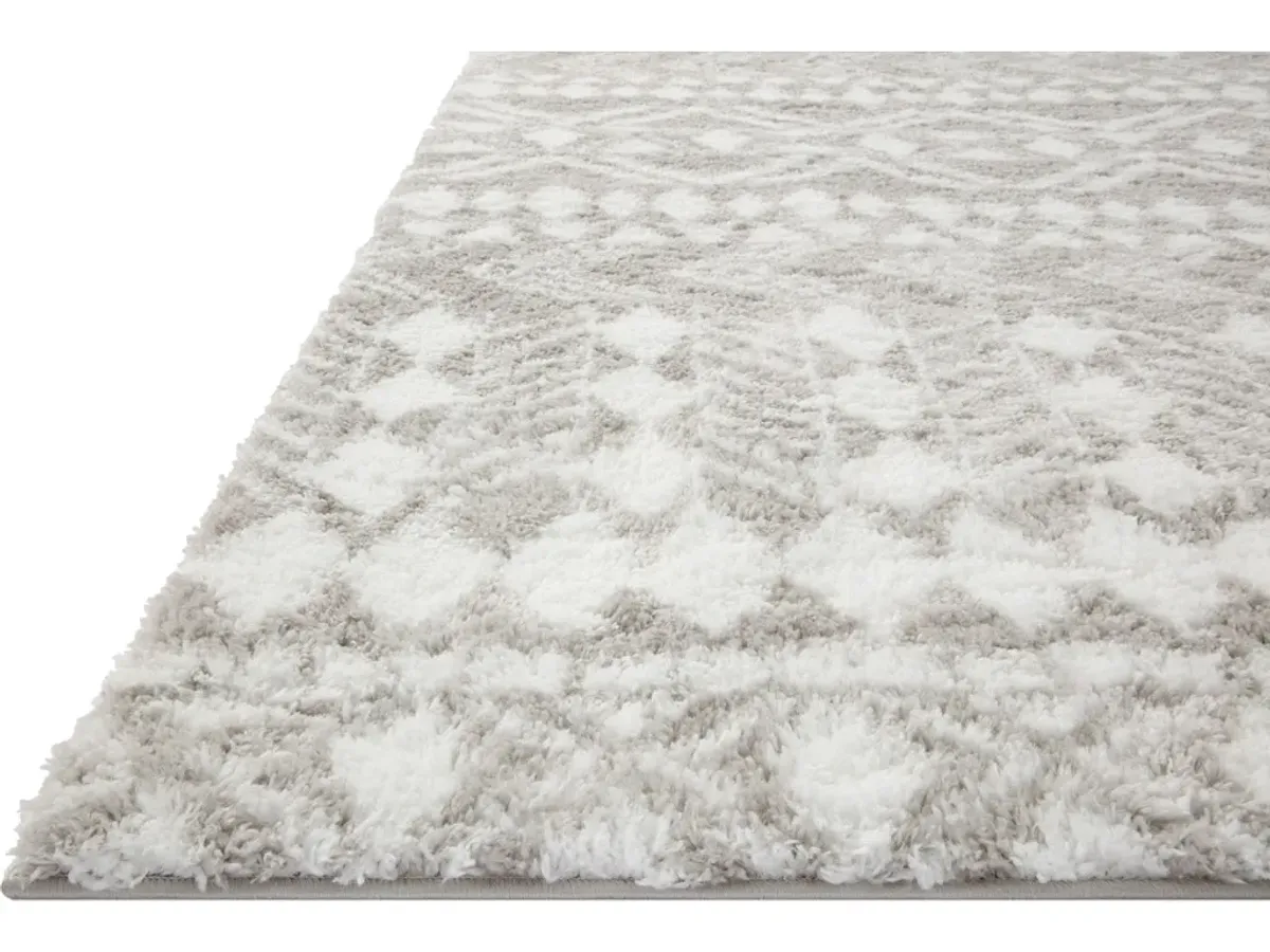 BLISS SHAG BLS-05 GREY/WHITE 3'11 X 6' RUNNER RUG