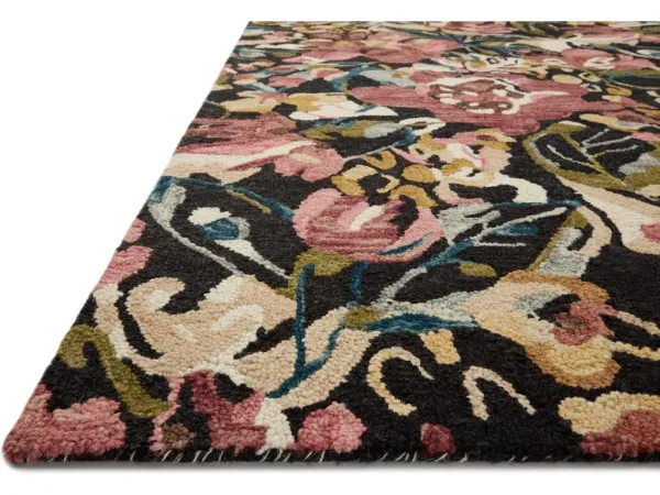 BELLADONNA BLM-01 BLACK/BERRY 5'0 X 5'0 ACCENT RUG