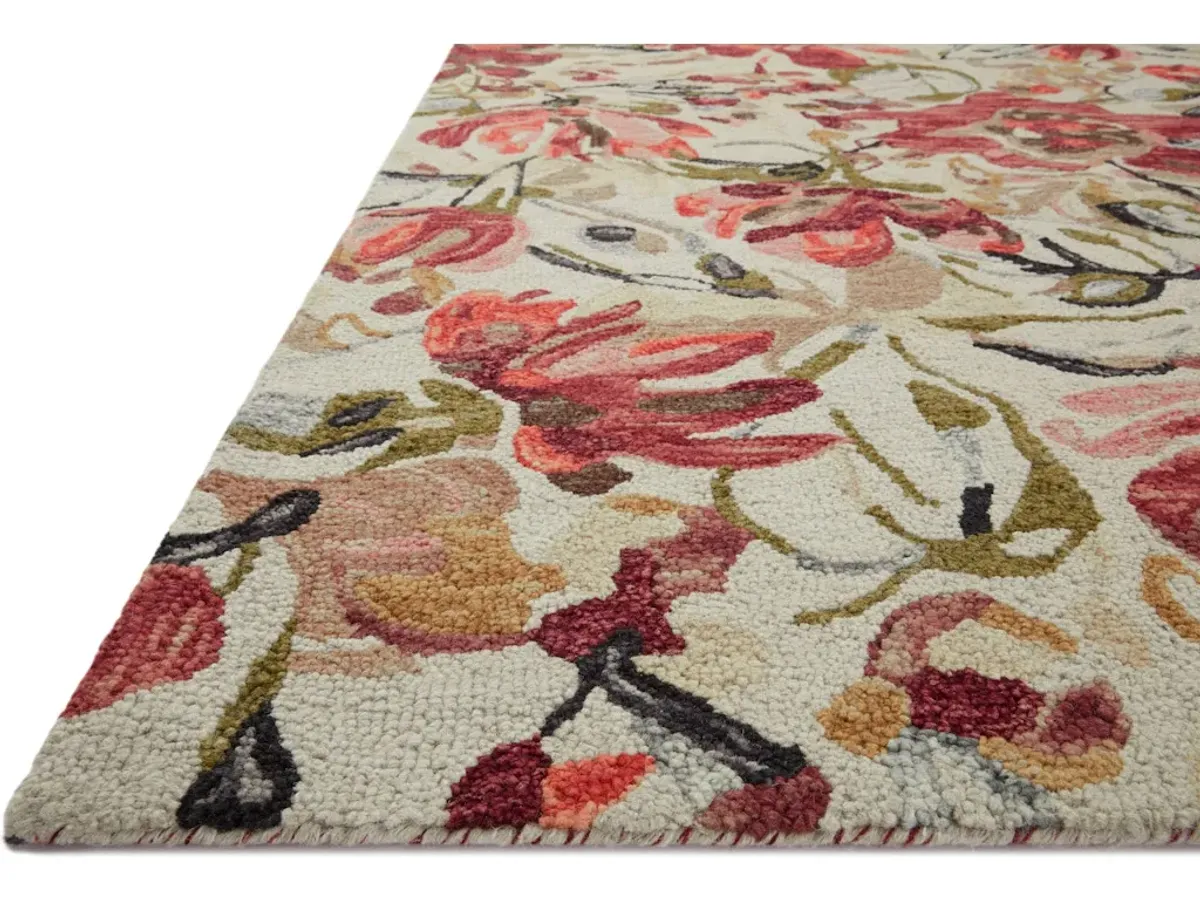 BELLADONNA BLM-01 IVORY/RASPBERRY 3'0 X 3'0 ACCENT RUG