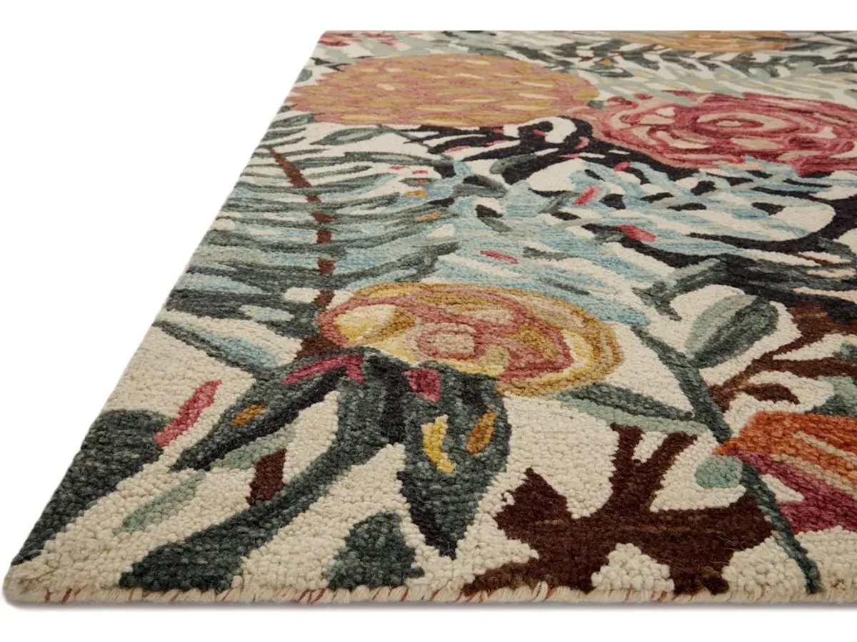 BELLADONNA BLM-02 IVORY/LAGOON 3'6 X 5'6 ACCENT RUG