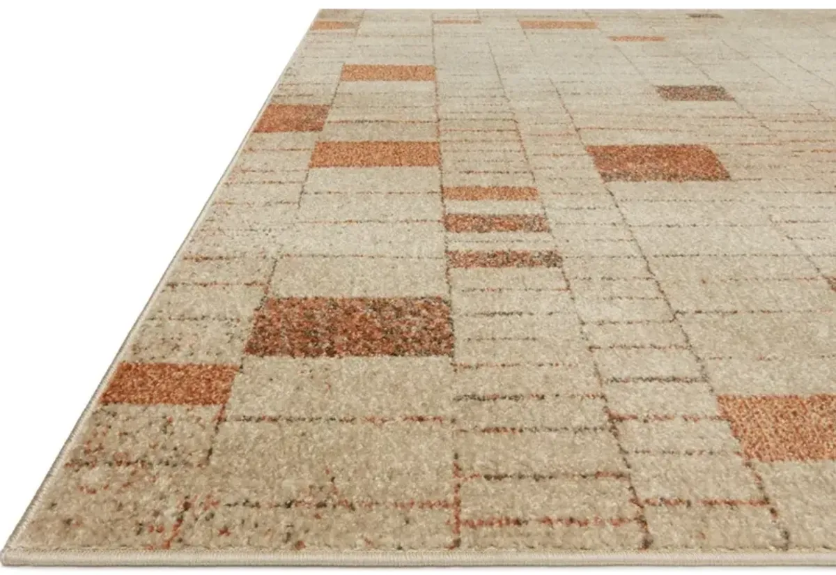 BOWERY BOW-02 TANGERINE/TAUPE 5'5 X 7'6 AREA RUG