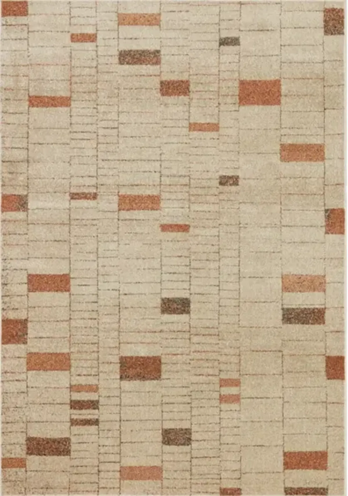 BOWERY BOW-02 TANGERINE/TAUPE 5'5 X 7'6 AREA RUG