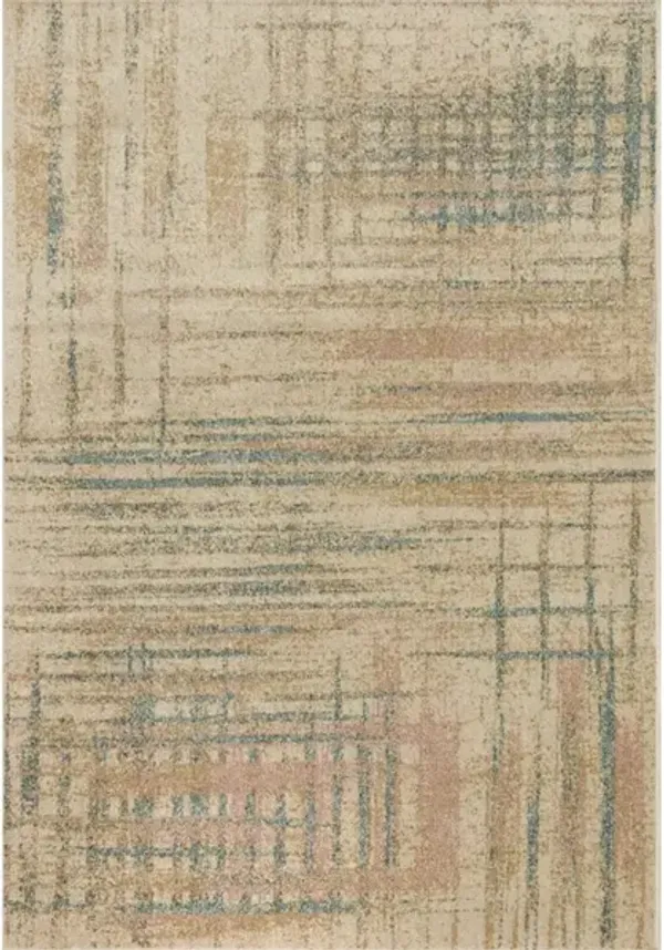 BOWERY BOW-07 BEIGE/MULTI 2'3 X 4'0 ACCENT RUG