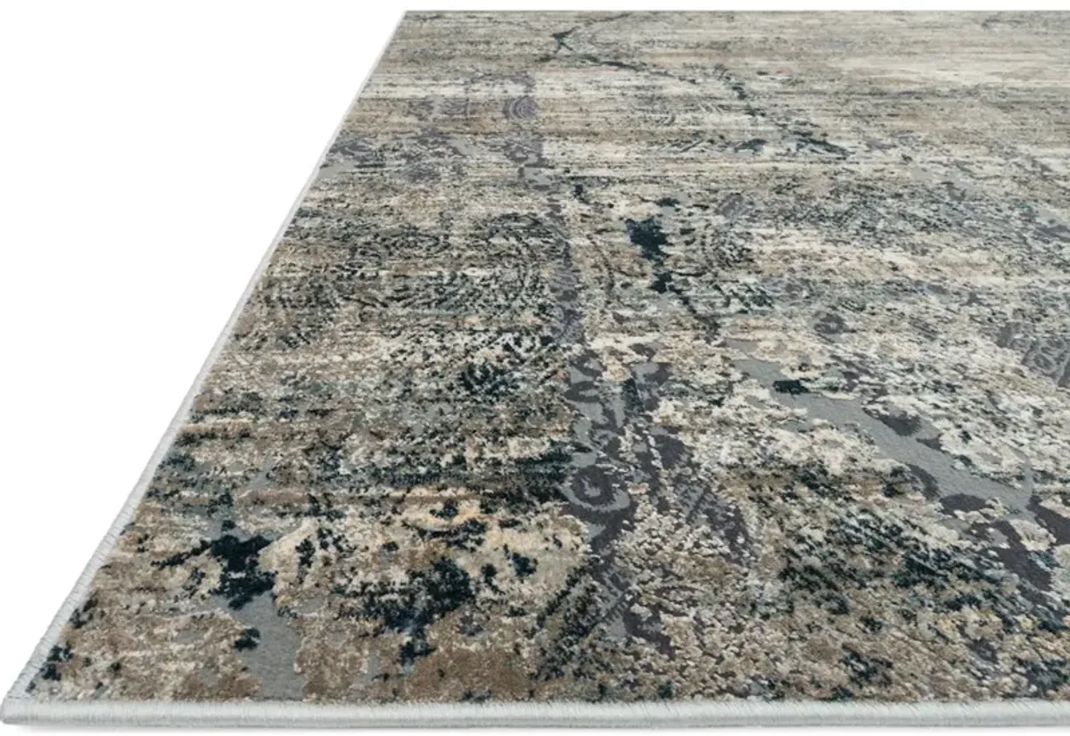 CASCADE CAS-01 TAUPE/BLUE 2'7 X 12'0 RUNNER RUG