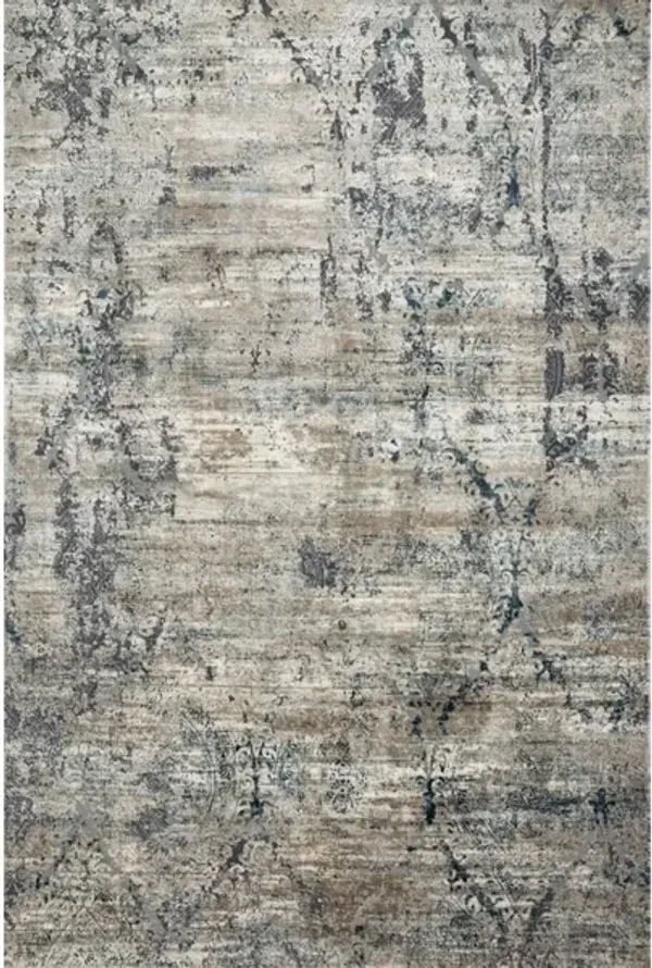 CASCADE CAS-01 TAUPE/BLUE 6'7 X 9'2 AREA RUG