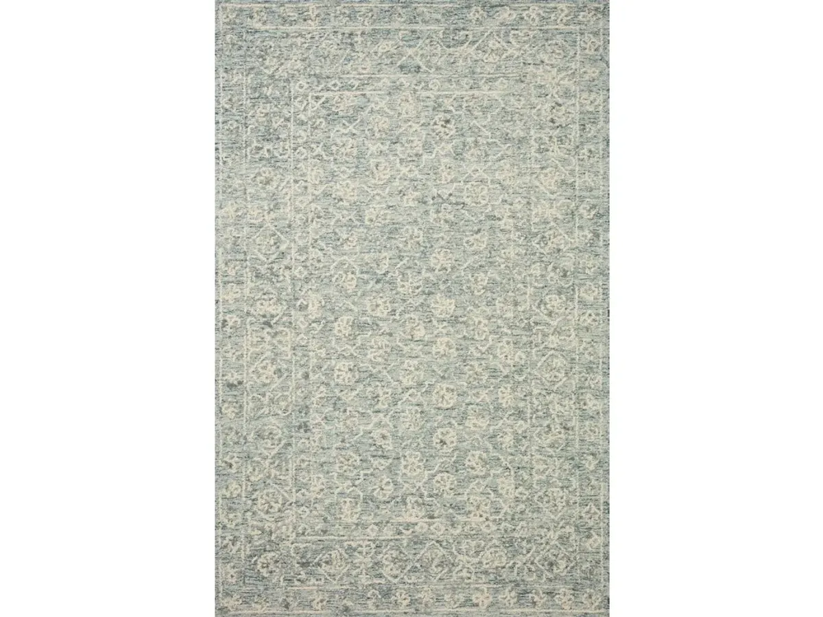 CECELIA CEC-01 OCEAN/IVORY 2'6 X 9'9 RUNNER RUG