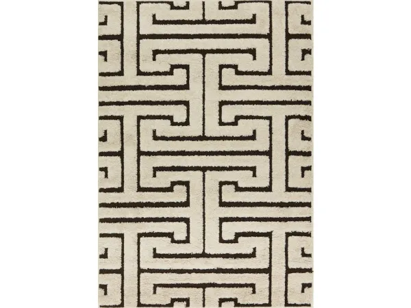 ENCHANT EN-28 IVORY/DARK BROWN 5'3 X 7'7 AREA RUG