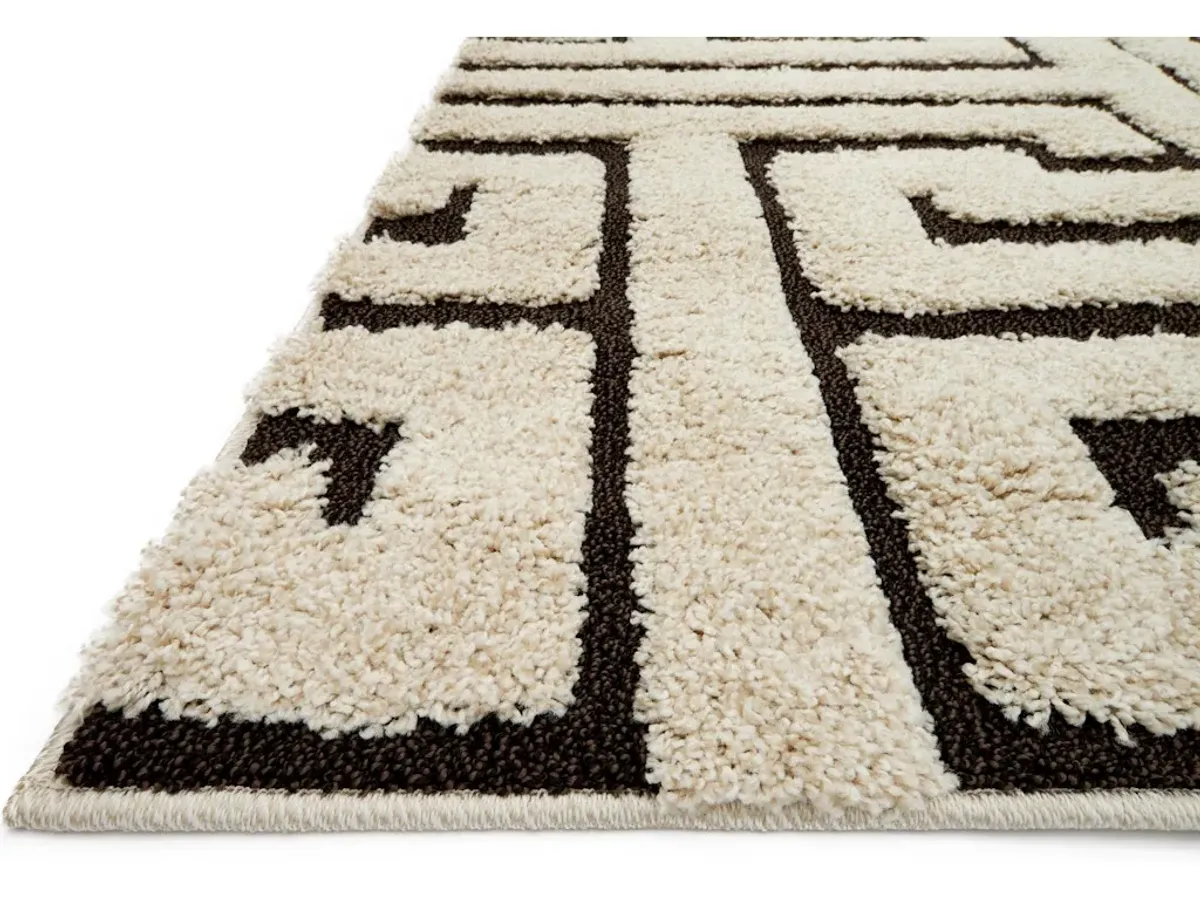 ENCHANT EN-28 IVORY/DARK BROWN 7'7 X 10'6 AREA RUG