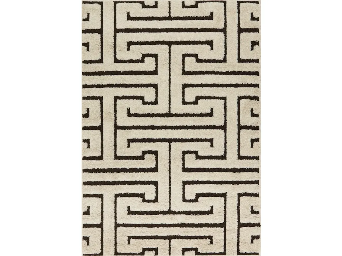 ENCHANT EN-28 IVORY/DARK BROWN 7'7 X 10'6 AREA RUG