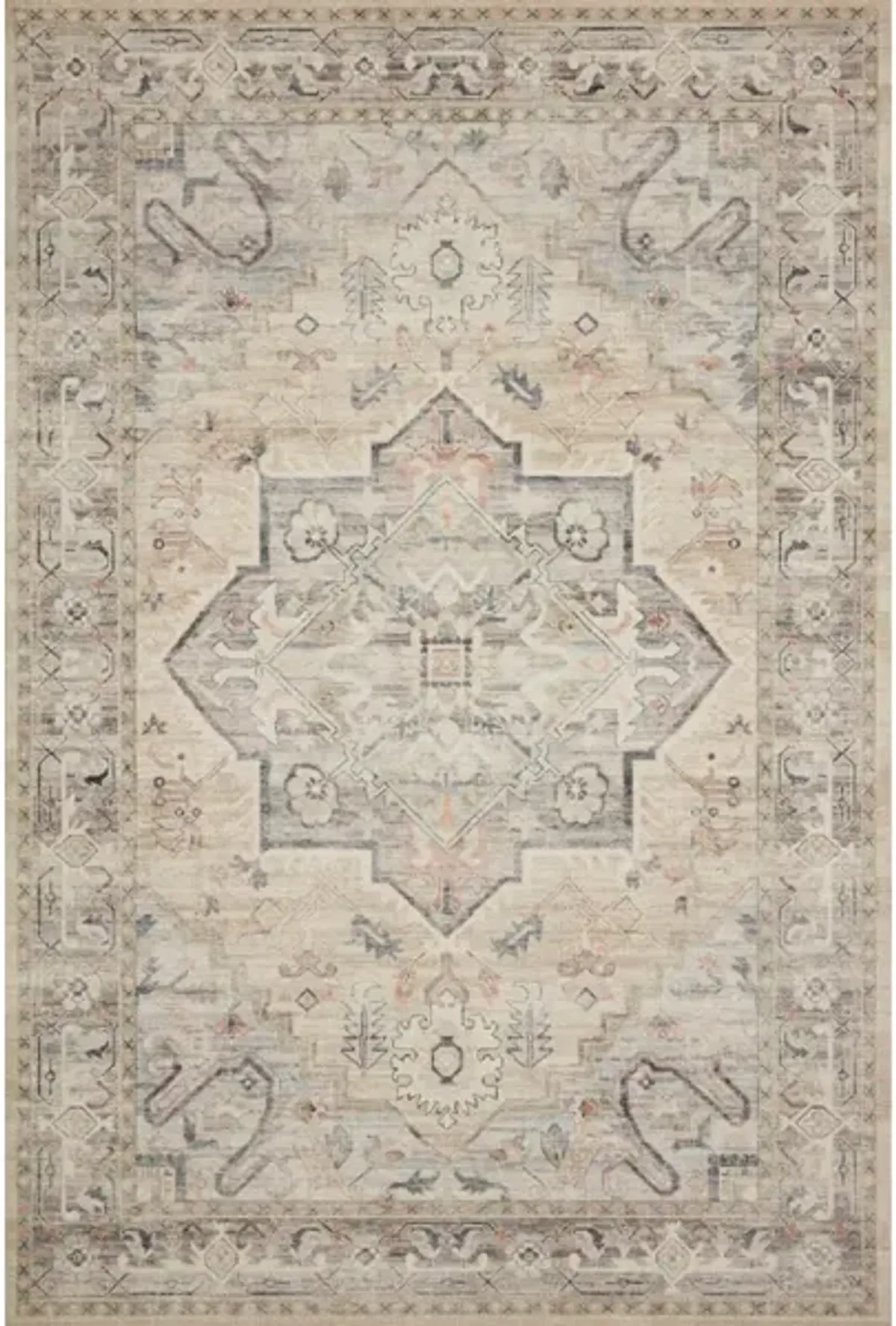 HATHAWAY HTH-07 MULTI/IVORY 5'0 X 7'6 AREA RUG