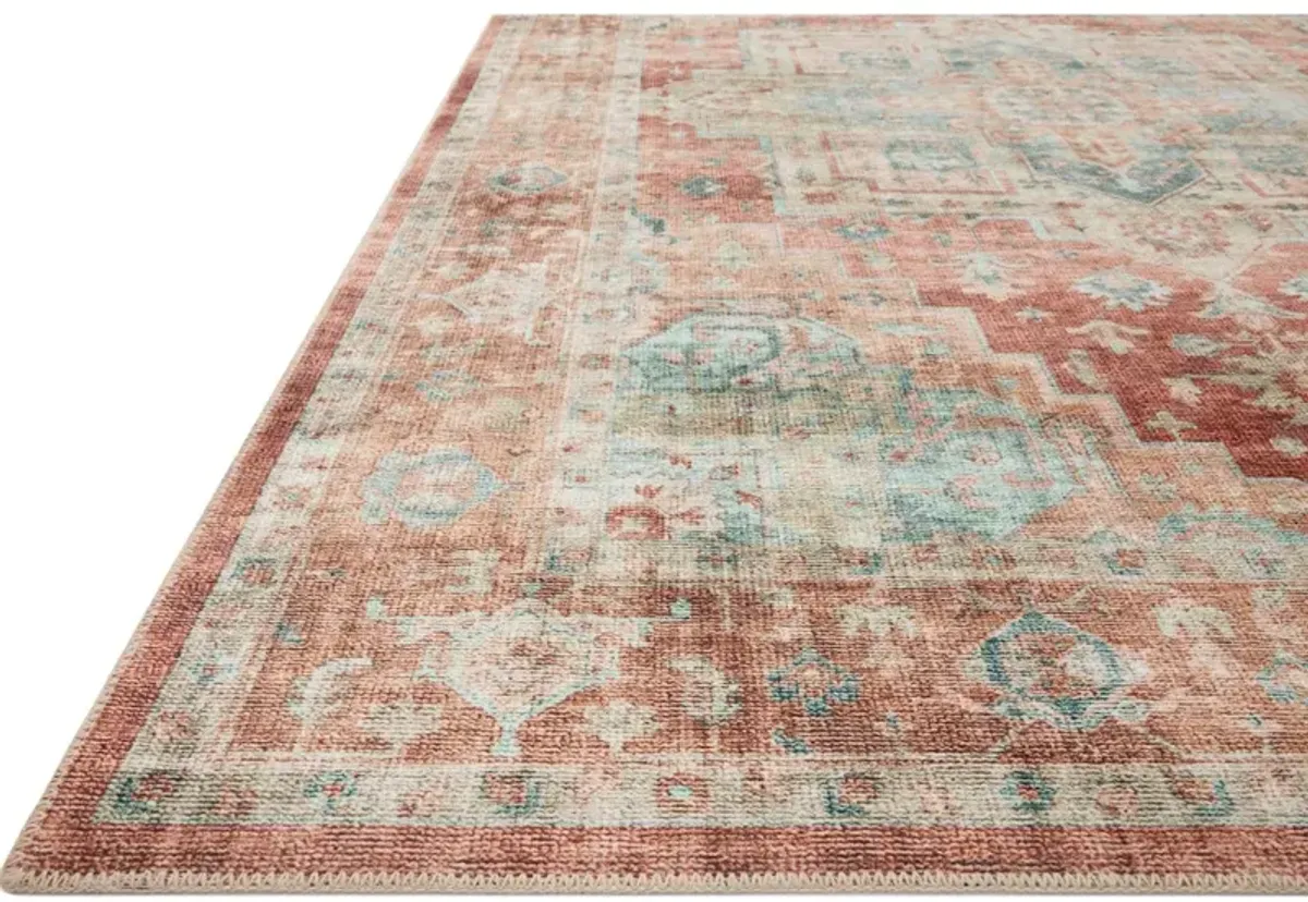HEIDI HEI-01 TERRACOTTA/AQUA 3'6 X 5'6 ACCENT RUG