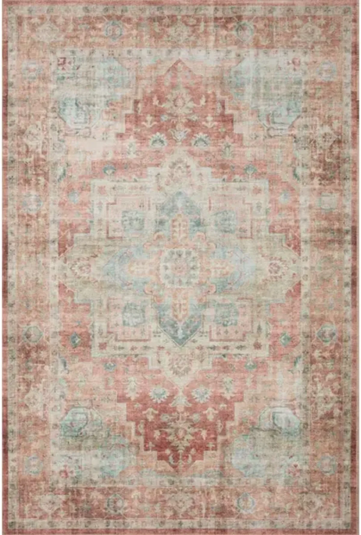 HEIDI HEI-01 TERRACOTTA/AQUA 8'6 X 11'6 AREA RUG