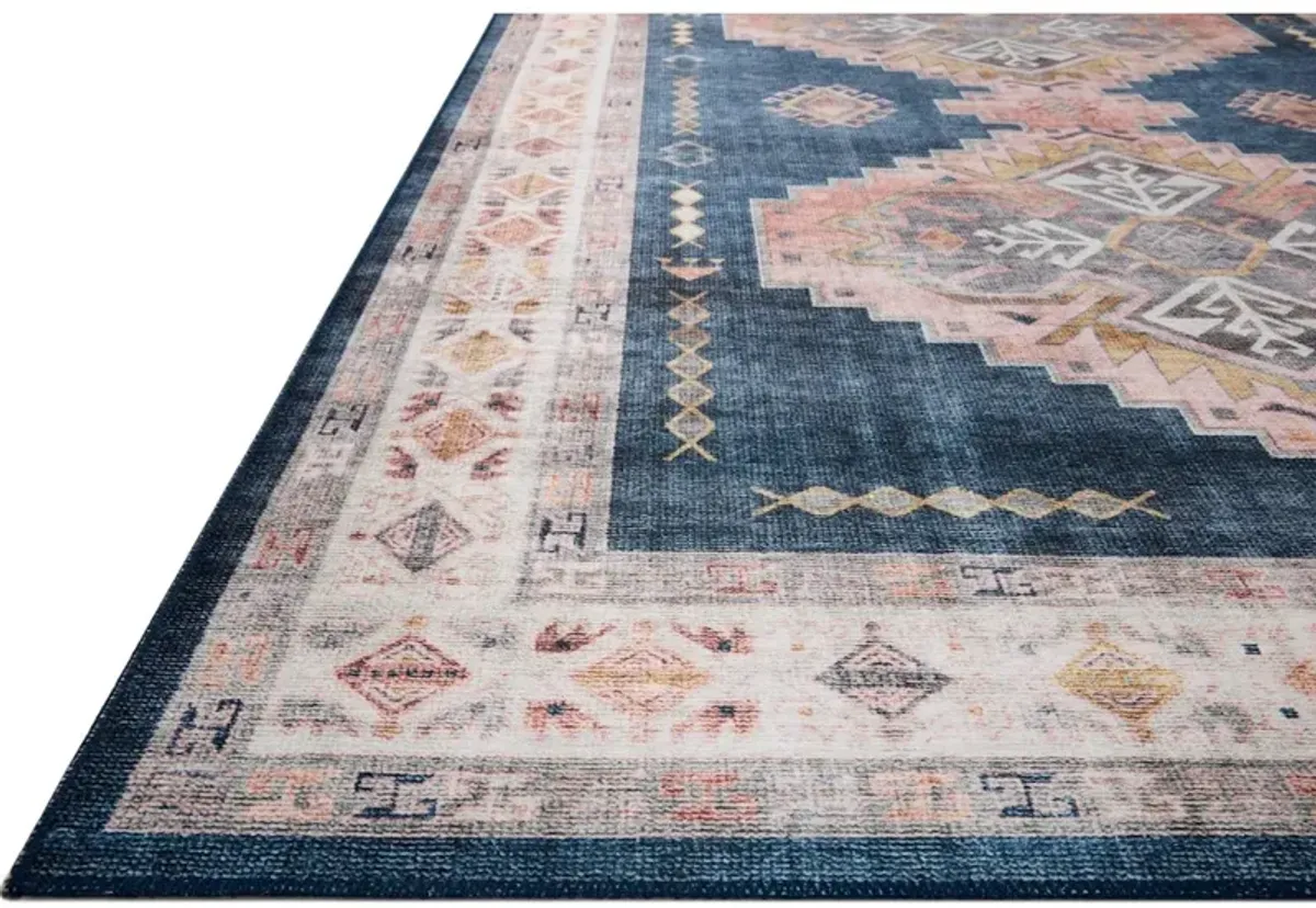 HEIDI HEI-03 DENIM/BLUSH 2'0 X 5'0 ACCENT RUG