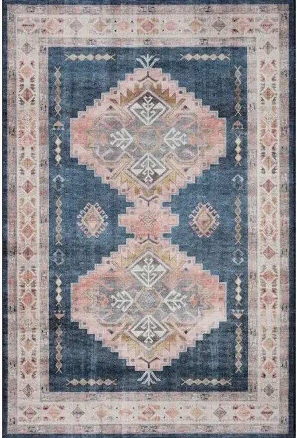 HEIDI HEI-03 DENIM/BLUSH 6'0 X 6'0 AREA RUG