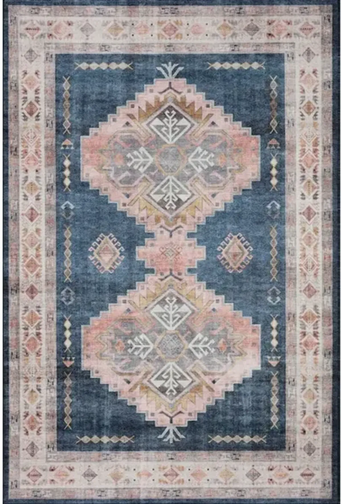 HEIDI HEI-03 DENIM/BLUSH 6'0 X 9'0 AREA RUG