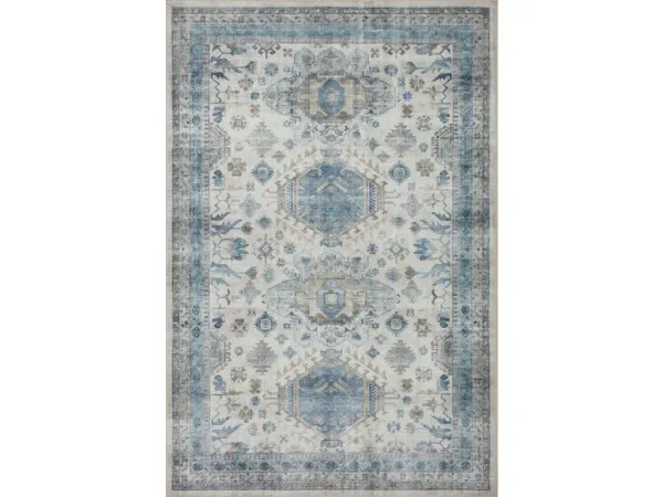 HEIDI HEI-04 IVORY/OCEAN 2'6 X 9'6 RUNNER RUG