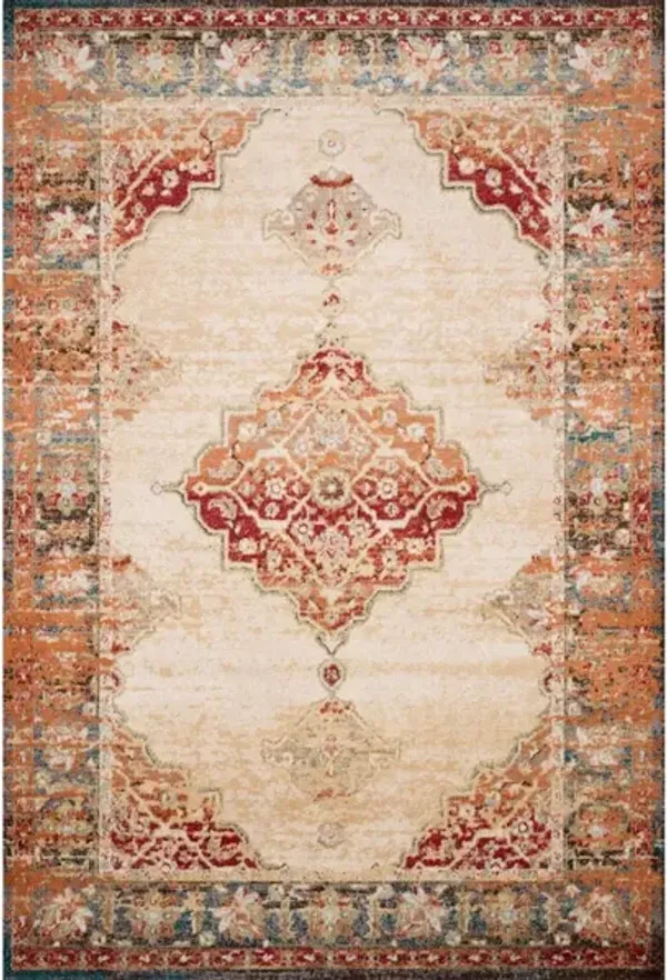 ISADORA ISA-04 ANTIQUE IVORY/SUNSET 5' X 7'3 AREA RUG
