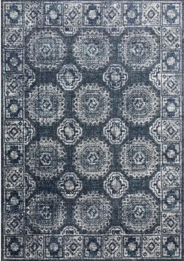 JOAQUIN JOA-03 DENIM/GREY 2'7 X 4' ACCENT RUG