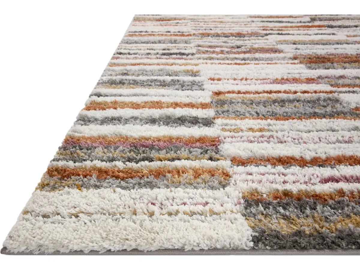 LEVITT SHAG LEV-03 IVORY/SUNSET 5'3 X 7'6 AREA RUG