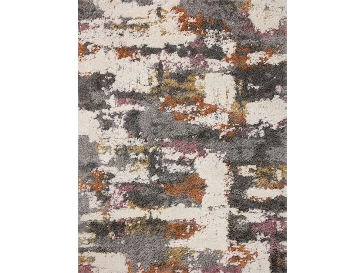 LEVITT SHAG LEV-04 GREY/MULTI 4'0 X 6'0 ACCENT RUG