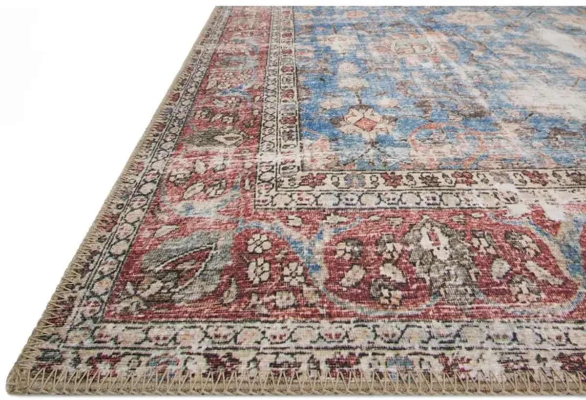 LOREN LQ-01 BLUE/BRICK 2'6 X 7'6 RUNNER RUG