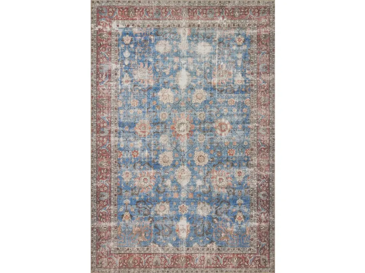 LOREN LQ-01 BLUE/BRICK 3'6 X 5'6 ACCENT RUG