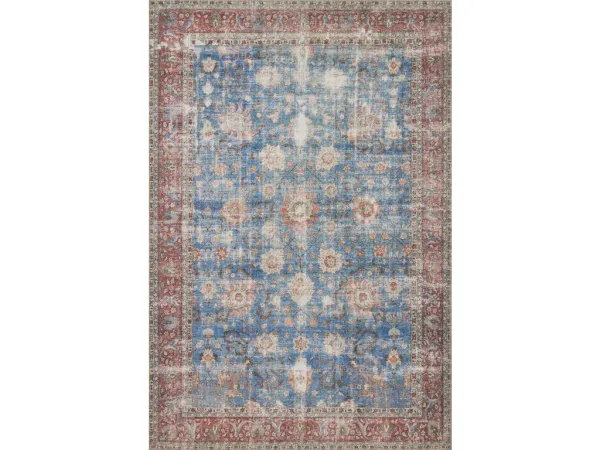 LOREN LQ-01 BLUE/BRICK 3'6 X 5'6 ACCENT RUG