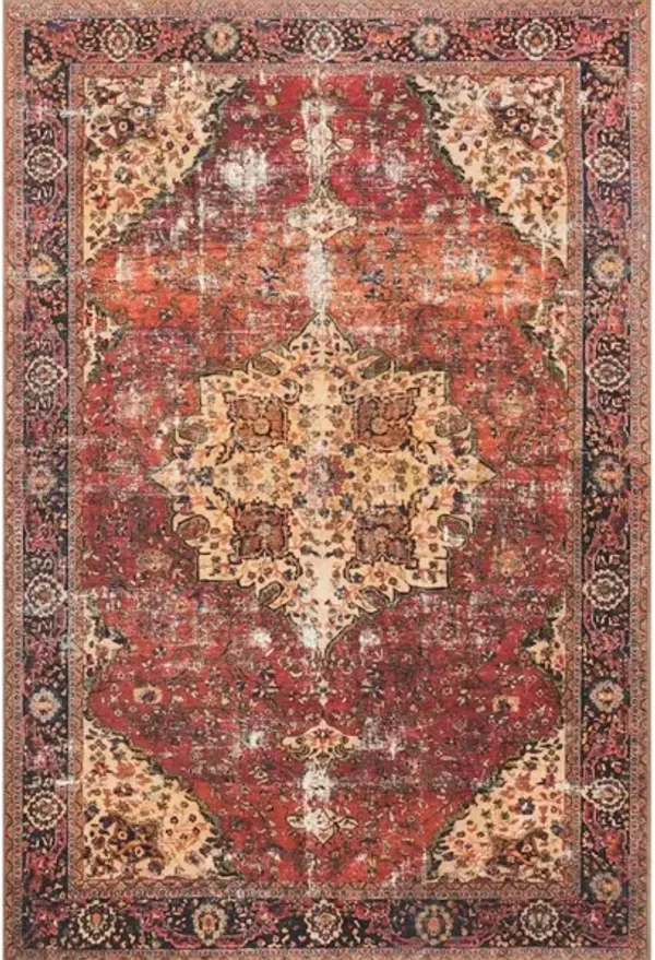 LOREN LQ-07 RED/NAVY 7'6 X 9'6 AREA RUG