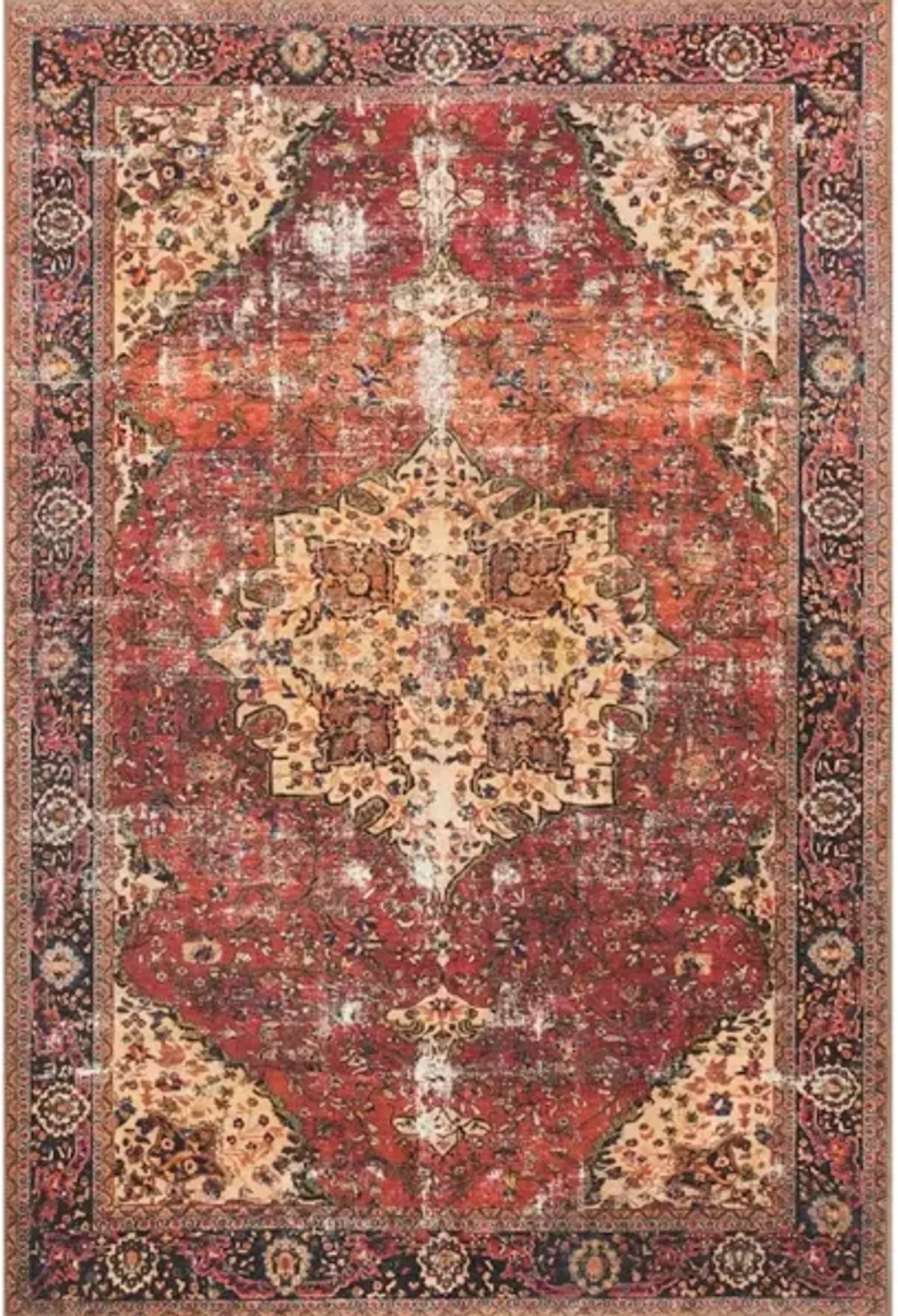 LOREN LQ-07 RED/NAVY 8'4 X 11'6 AREA RUG