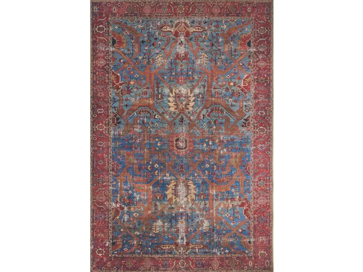 LOREN LQ-10 BLUE/RED 5'0 X 7'6 AREA RUG