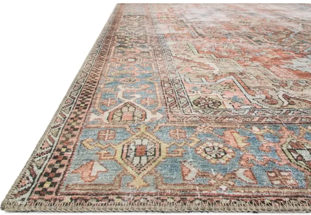 LOREN LQ-15 TERRACOTTA/SKY 2'6 X 7'6 RUNNER RUG