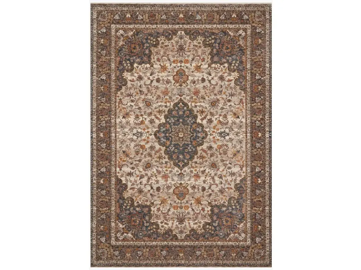 LOURDES LOU-01 NATURAL/OCEAN 5'7 X 5'7 AREA RUG