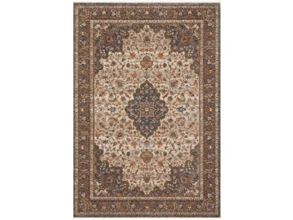 LOURDES LOU-01 NATURAL/OCEAN 5'7 X 5'7 AREA RUG