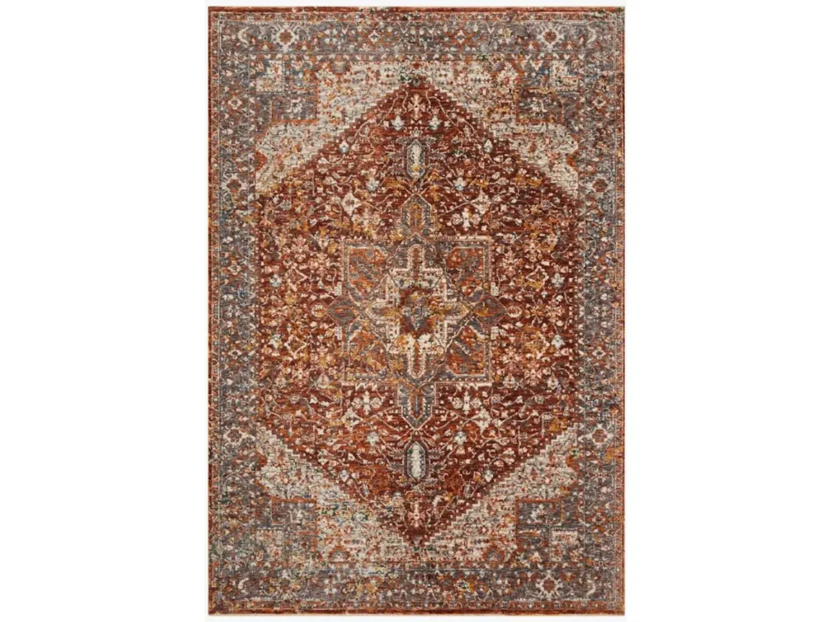 LOURDES LOU-02 RUST/MULTI 2'7 X 10'0 RUNNER RUG