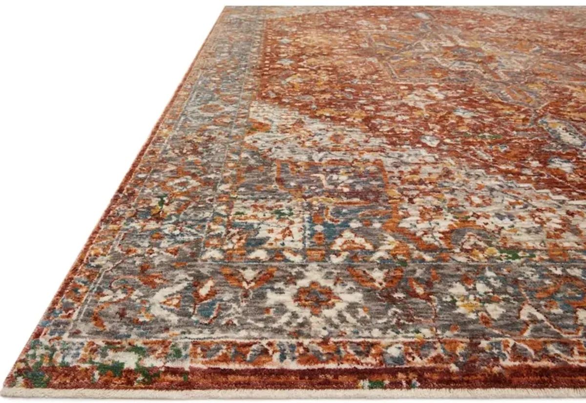 LOURDES LOU-02 RUST/MULTI 2'8 X 2'8 ACCENT RUG