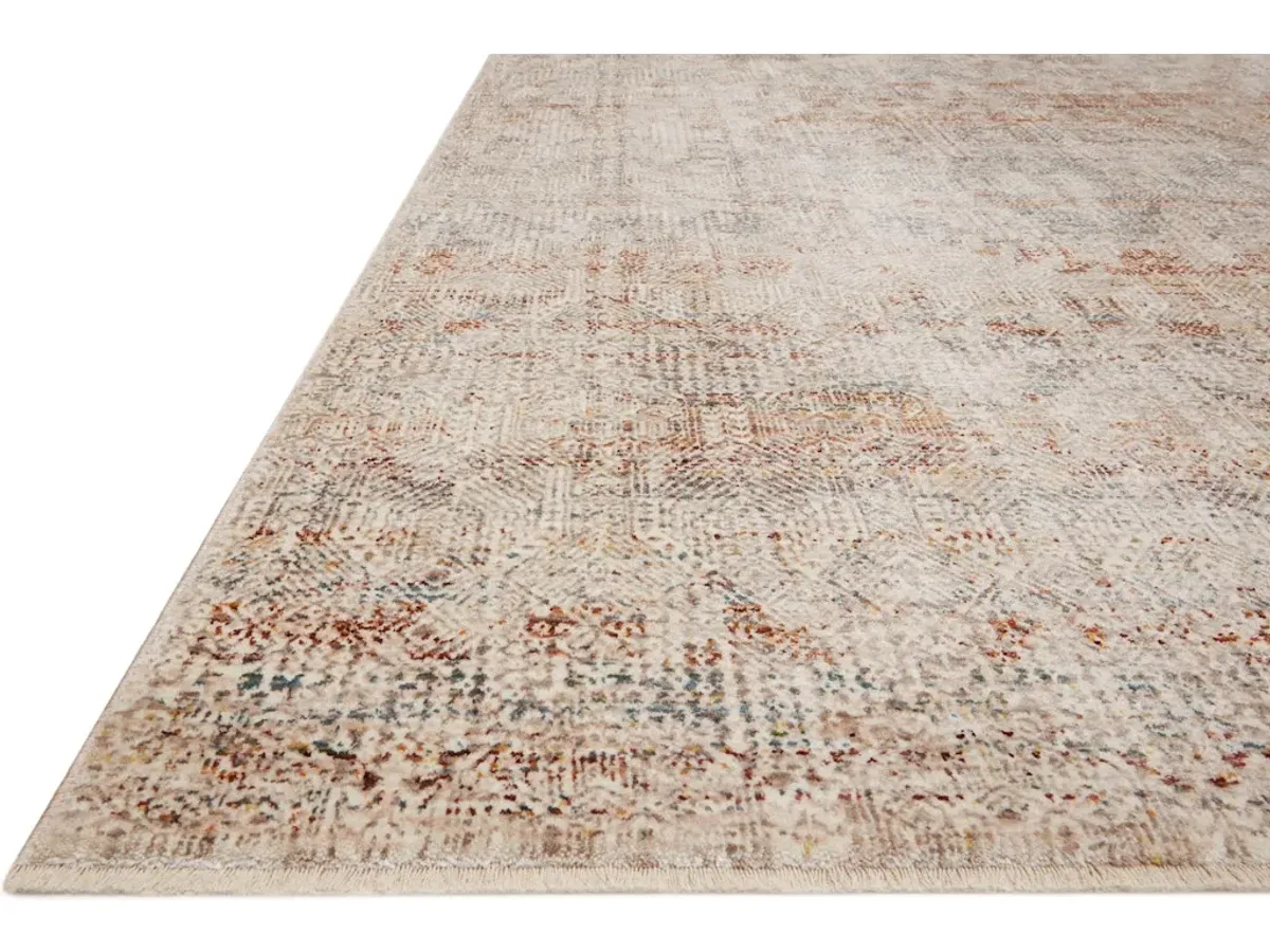 LOURDES LOU-04 IVORY/SPICE 5'3 X 7'9 AREA RUG