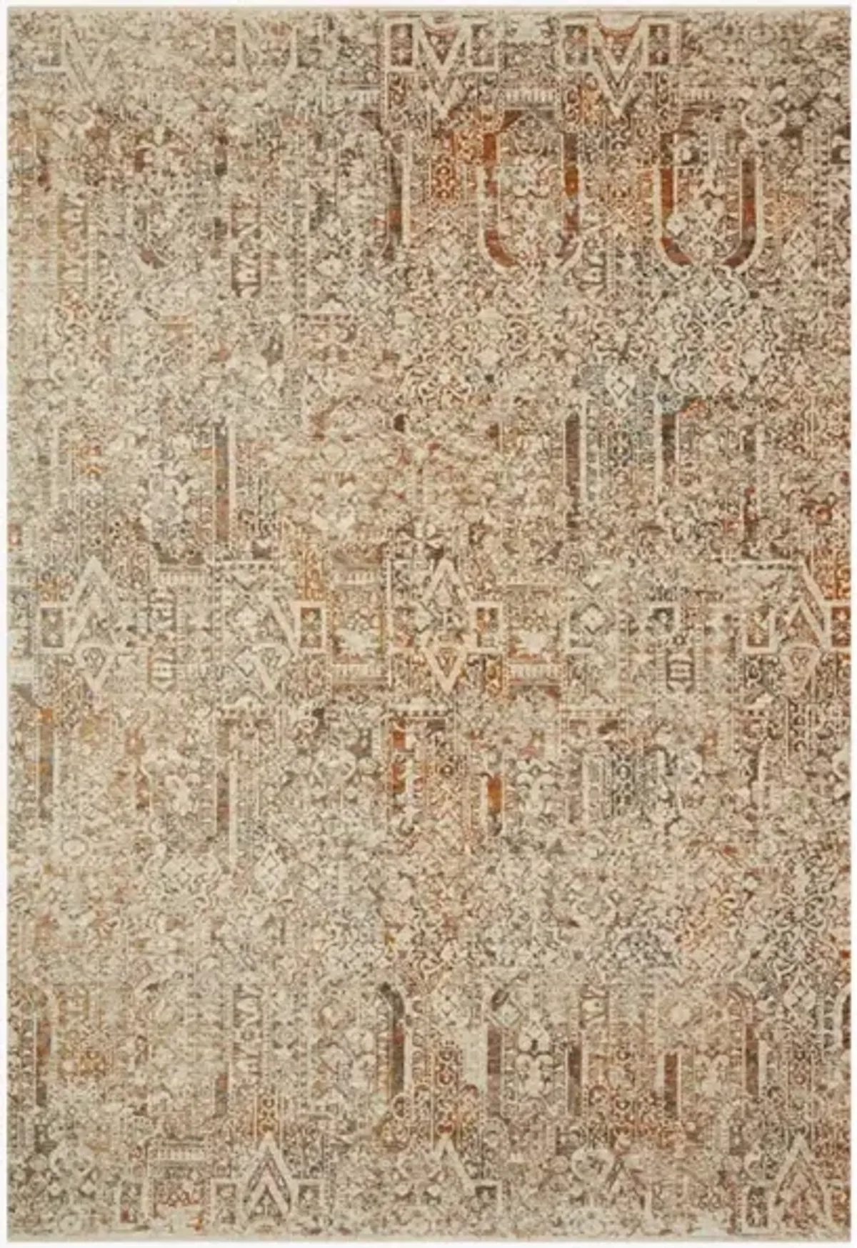 LOURDES LOU-05 IVORY/ORANGE 2'3 X 3'10 ACCENT RUG