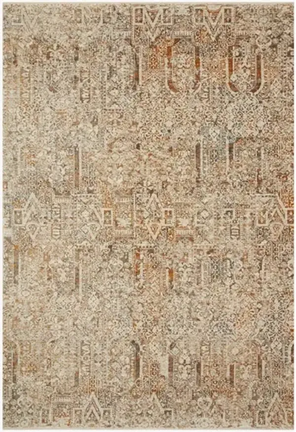LOURDES LOU-05 IVORY/ORANGE 2'7 X 10'0 RUNNER RUG