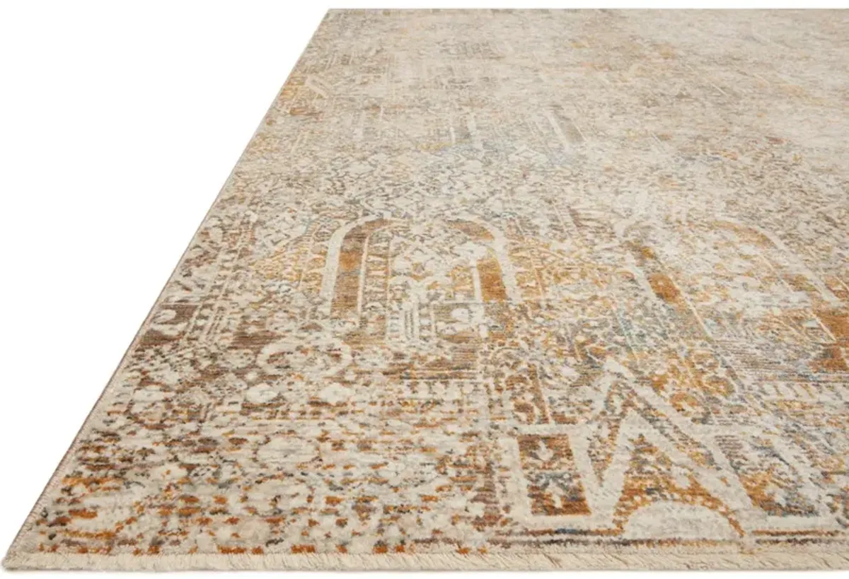 LOURDES LOU-05 IVORY/ORANGE 2'8 X 2'8 ACCENT RUG