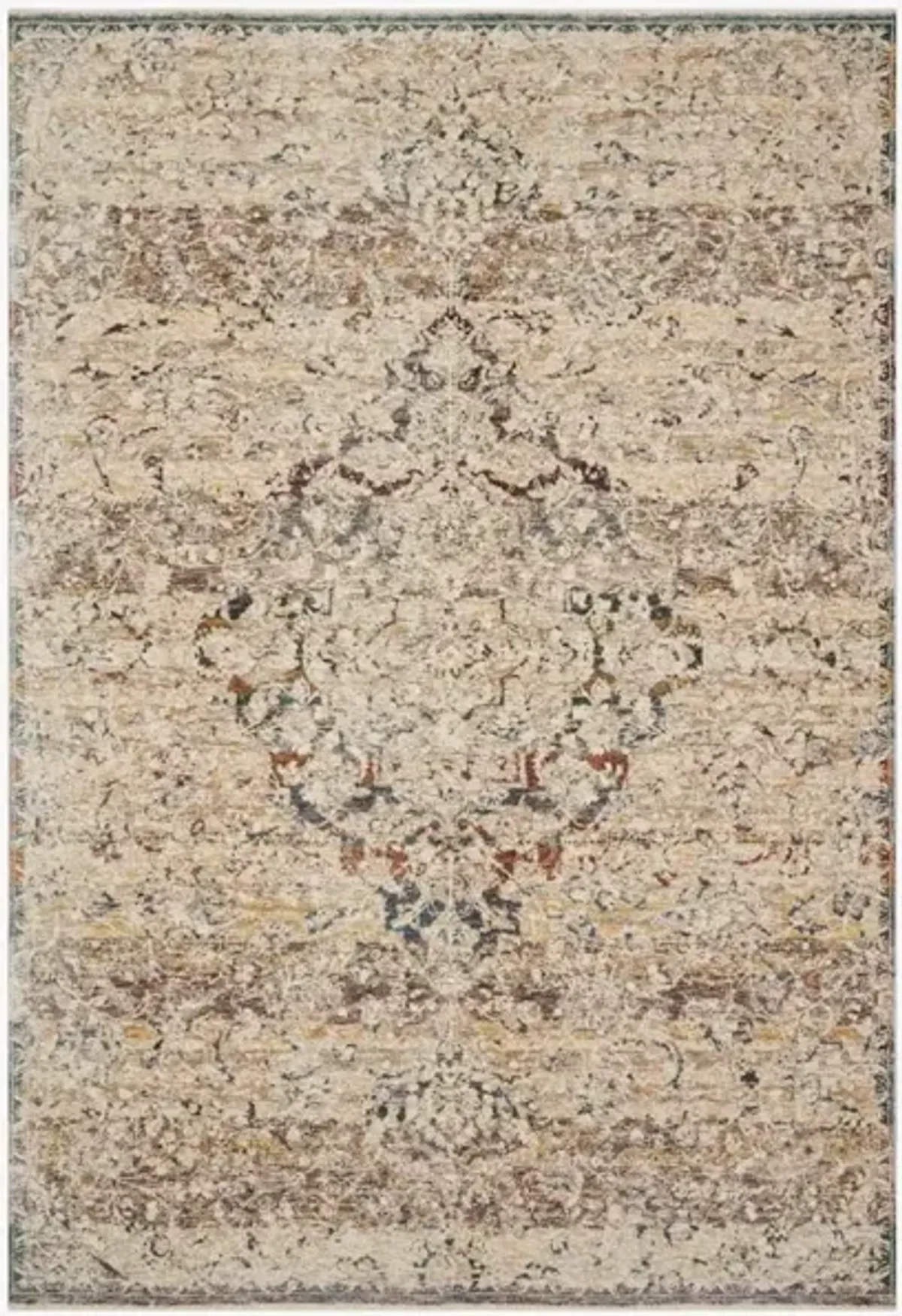 LOURDES LOU-06 IVORY/MULTI 2'7 X 12'0 RUNNER RUG
