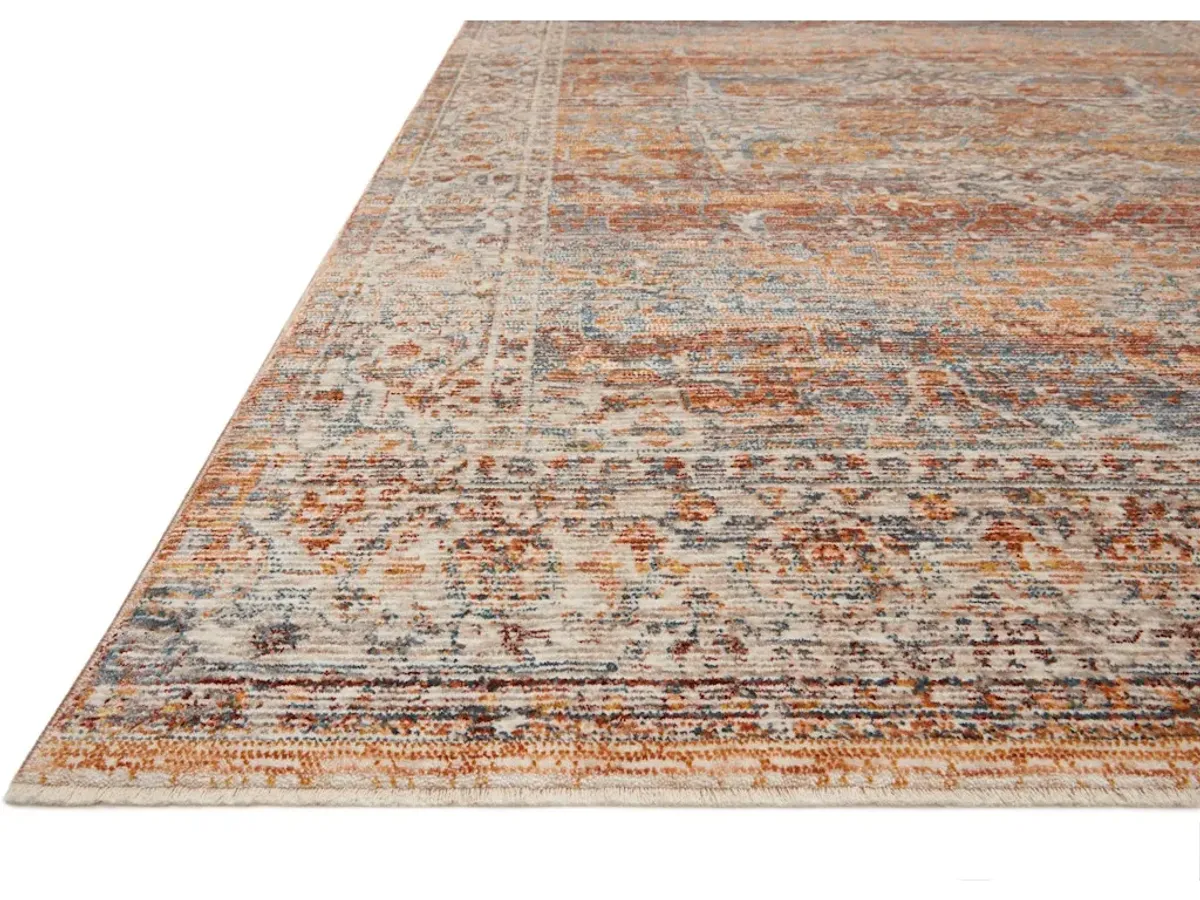 LOURDES LOU-07 TANGERINE/OCEAN 2'7 X 12'0 RUNNER RUG