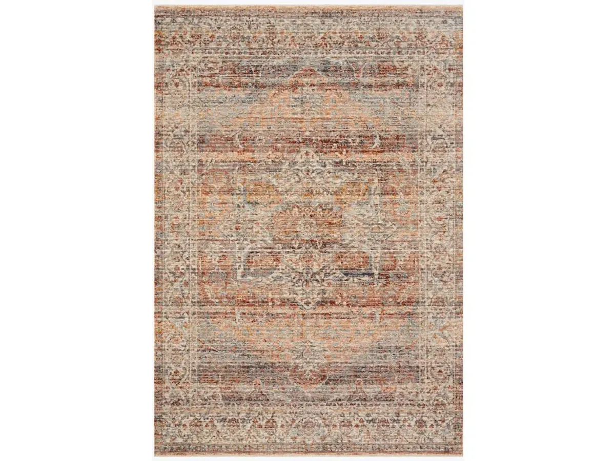 LOURDES LOU-07 TANGERINE/OCEAN 2'7 X 12'0 RUNNER RUG