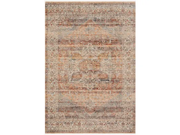 LOURDES LOU-07 TANGERINE/OCEAN 5'7 X 5'7 AREA RUG