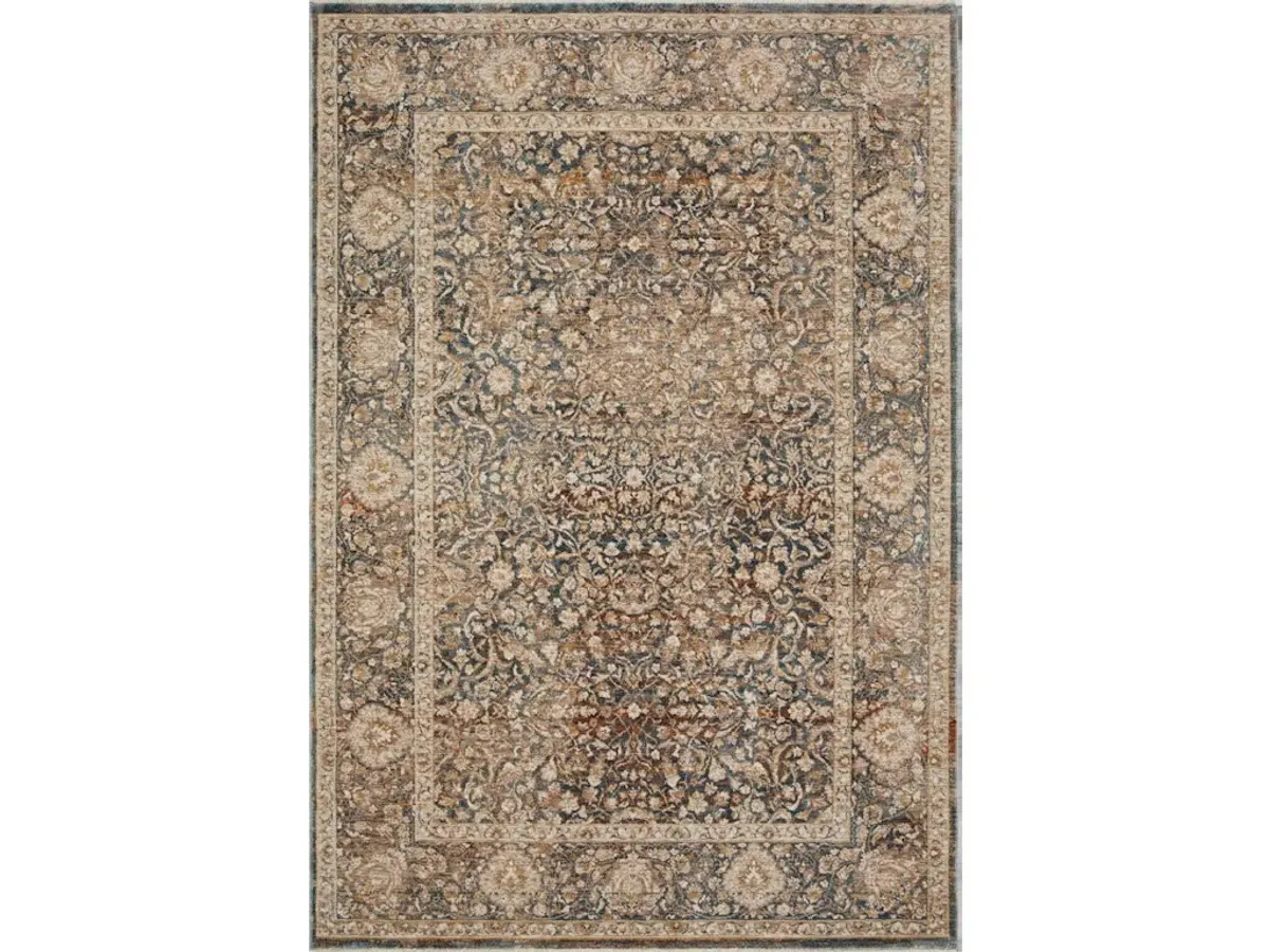 LOURDES LOU-08 CHARCOAL/IVORY 2'7 X 10'0 RUNNER RUG