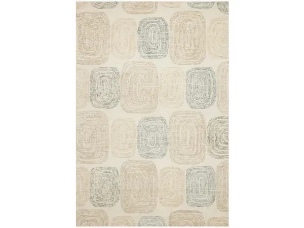 MILO MLO-01 TEAL/NEUTRAL 5'0 X 7'6 AREA RUG