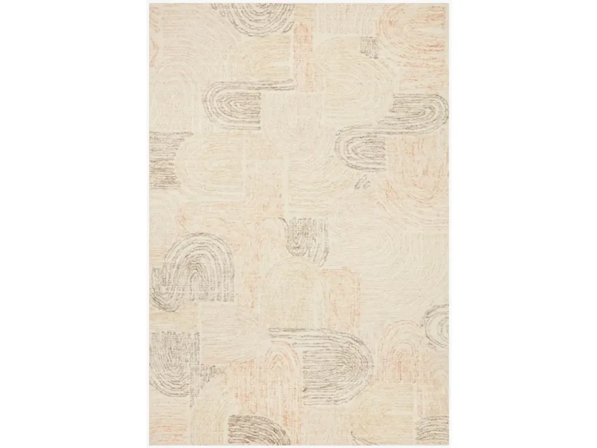 MILO MLO-02 PEACH/PEBBLE 2'6 X 9'9 RUNNER RUG