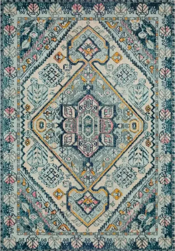NADIA NN-03 AQUA/NAVY 6'7 X 9'2 AREA RUG